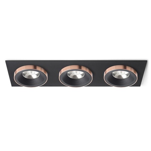 Hranatá - RED R13264 SHARM SQ III zápustná černá/černá měď 230V LED 3x10W 24° 3000K - RED - DESIGN RENDL - foto 1