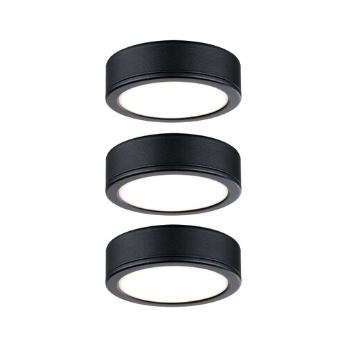 Přisazená - P 99990 Nábytkové přisazené svítidlo LED černá 3x3,5W teplá bílá 3ks sada vč. Trafo - PAULMANN - foto 1