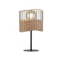 Stolní lampy dekorační - LD 11150-79 REED Stolní lampa černý kov / dřevo v rustikálním designu - LEUCHTEN DIREKT / JUST LIGHT