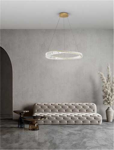 Kruhová - NV 9333062 Závěsné svítidlo AURELIA zlatý kov a křišťál LED 45W 230V 3500K IP20 stmívatelné - NOVA LUCE - foto 1