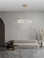 Kruhová - NV 9333062 Závěsné svítidlo AURELIA zlatý kov a křišťál LED 45W 230V 3500K IP20 stmívatelné - NOVA LUCE