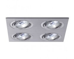Hranatá - BPM 3015 Vestavné svítidlo Aluminio Plata, kartáčovaný hliník 4x50W, 12V - BPM