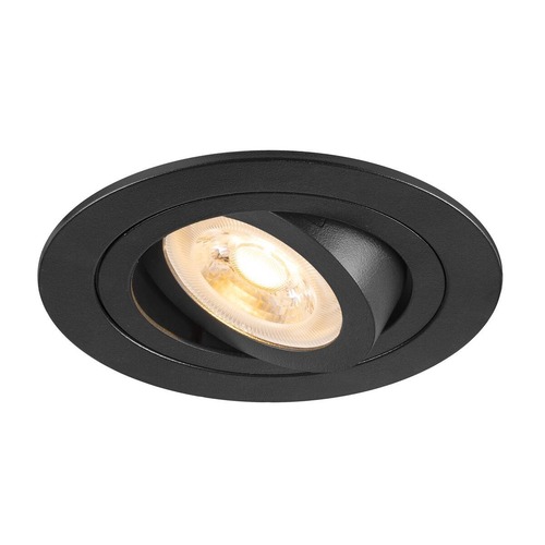Kruhová - LA 1007375 NEW TRIA® 75 stropní vestavné svítidlo, kulaté, max. 10W GU10, černá - BIG WHITE (SLV) - foto 1