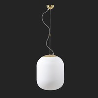 Nouzové osvětlení - OS TAN67836 TANIA L2 závěsné skleněné svítidlo mosaz leštěná / bílá IP40 4000 K 41W LED nouzové kombinované 3 h (původní kód OS 67836) - OSMONT