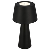 Na stůl - BRILO 7437015 LED nabíjecí stolní lampa pr.16,5 cm 3,5W 400lm černá - BRILO