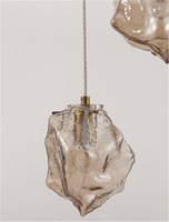 Vícečetná - NV 9009254 Závěsné svítidlo ODELLE mosazný zlatý kov a jantarové sklo E14 3x5W 230V IP20 bez žárovky - NOVA LUCE