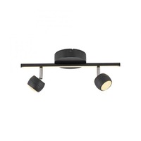 Bodová - LD 11401-18 LED stropní svítidlo černé JARIK 2-ramenné, řízení vypínačem, nastavitelné, 3000K - JUST LIGHT