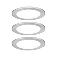 Zapuštěná - P 93116 LED vestavná nábytková svítidla 3ks sada kruhové 65mm 3x2,5W 230/12V 3000K kov kartáčovaný - PAULMANN