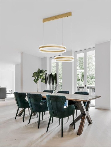 Podélná - NV 9054445 Závěsné svítidlo AGOS zlatý hliník a akryl LED 124W 230V 3000K IP20 stmívatelné - NOVA LUCE - foto 1