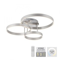 Kruhová - LD 15157-55 LILLUTI LED stropní svítidlo 3 ramenné stříbrná přímé/nepřímé osvětlení stmívatelné dálkový ovladač 3000K - LEUCHTEN DIREKT / JUST LIGHT