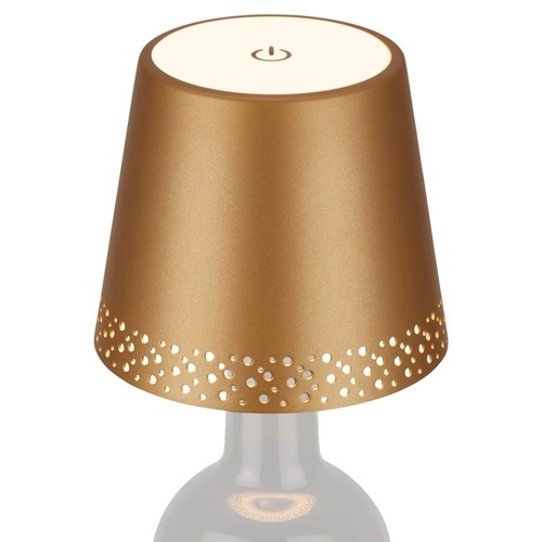 Na stůl - BRILO 7485017 LED nabíjecí stolní lampa, 11 cm, USB-C, 280lm, zlatá - BRILONER - foto 1
