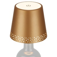 Na stůl - BRILO 7485017 LED nabíjecí stolní lampa, 11 cm, USB-C, 280lm, zlatá - BRILONER