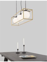 Podélná - NV 9206402 Závěsné svítidlo JULIET mosaz a černý kov bílé opálové sklo E14 3x12W IP20 bez žárovky - NOVA LUCE