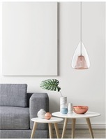 Kónická - NV 1600200501 Závěsné svítidlo HUGO chromovaný hliník čiré sklo a růžový zlatý rám G9 1x5W bez žárovky - NOVA LUCE