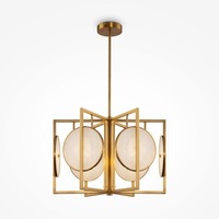 Dekorativní - M MOD099PL-06G Závěsné svítidlo Marmo 6x40W bílá/zlatá kov designové - MAYTONI