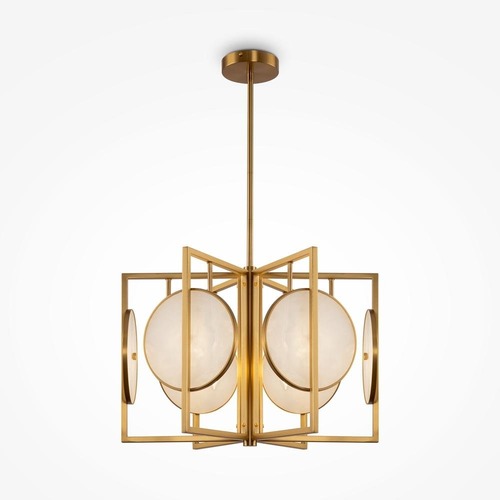 Dekorativní - M MOD099PL-06G Závěsné svítidlo Marmo 6x40W bílá/zlatá kov designové - MAYTONI - foto 1