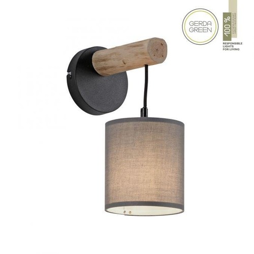 Dekorativní - LD 15781-29 GREEN TRIB LED nástěnné svítidlo přírodní dřevo 1 ramenné látkové stínidlo venkovský design do interiéru - LEUCHTEN DIREKT / JUST LIGHT - foto 1