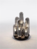 Dekorativní - NV 9028852 Stropní svítidlo GUSTAVE lehce kouřově šedé sklo a matná černá G9 7x5W 230V IP20 bez žárovky - NOVA LUCE