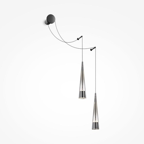 Dekorativní - M P090WL-L24CH3K Nástěnné svítidlo Sintesi 3000K 24W teplá bílá 840lm chrom kov/sklo designové - MAYTONI - foto 1