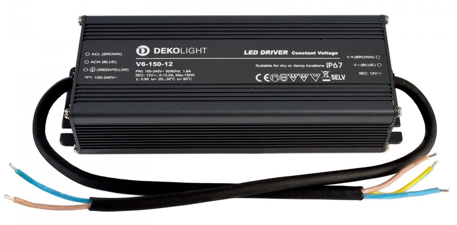 Stabilizované napětí - IMPR 872086 Deko-Light napájení IP CV V6-150-12 konstantní napětí 0-12500 mA IP67 12V DC 150W - foto 1
