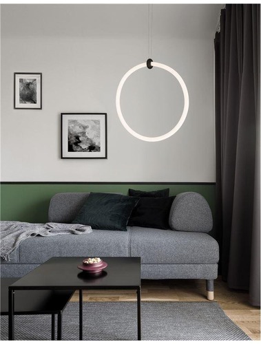 Kruhová - NV 9892164 Závěsné svítidlo GIRDINO černý hliník a akryl LED 21W 230V 3000K IP20 - NOVA LUCE - foto 1