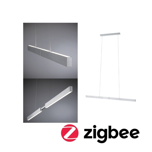 Podélná - P 78025 LED závěsné svítidlo Smart Home Zigbee 3.0 Aptare RGBW+ stmívatelné / 2x16W hliník kartáčovaný - PAULMANN - foto 1