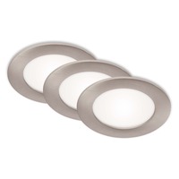 Kruhová - BRI 7115-432 3ks sada LED vestavné svítidlo, pr. 12 cm, 7 W, matný nikl - BRILONER