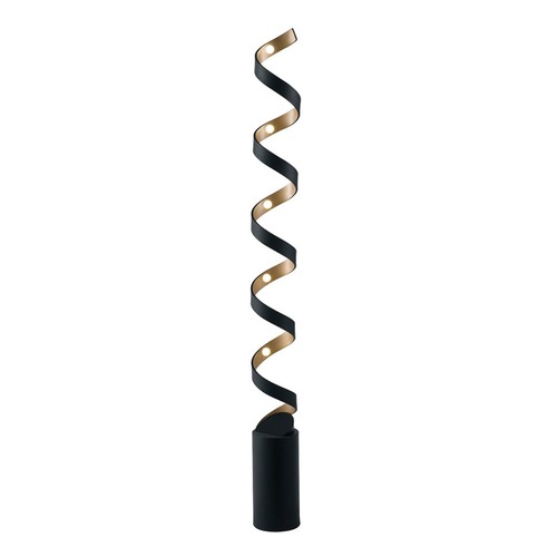 Stojací lampy - FAN LED-HELIX-PT10C NER Stojací lampa PIANTANA LED HELIX černá/zlatá, 30 W, 1700 lm, 3000 K, 14,5 x 152 cm - FANEUROPE - foto 1