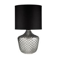 Stolní lampy dekorační - P 48102 Stolní lampa Brilliant Jewel E27 315mm max. 20W kouřové sklo/černá sklo/látka - PAULMANN