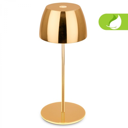 Stolní lampy dekorační - BRILO 7503017 LED nabíjecí stolní lampička Serina Mini, bezdrátová, 20cm, IP44, 2,5W, stmívatelné, dotykový vypínač, zlatá - BRILO - foto 1