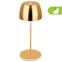 Stolní lampy dekorační - BRILO 7503017 LED nabíjecí stolní lampička Serina Mini, bezdrátová, 20cm, IP44, 2,5W, stmívatelné, dotykový vypínač, zlatá - BRILO