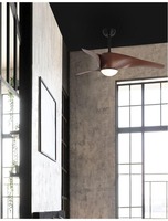 Ventilátory - NV 5267611 Stropní ventilátor se světlem BREEZE matná černá / sklo 3ABS dřevěné listy LED 18W 3000K - NOVA LUCE