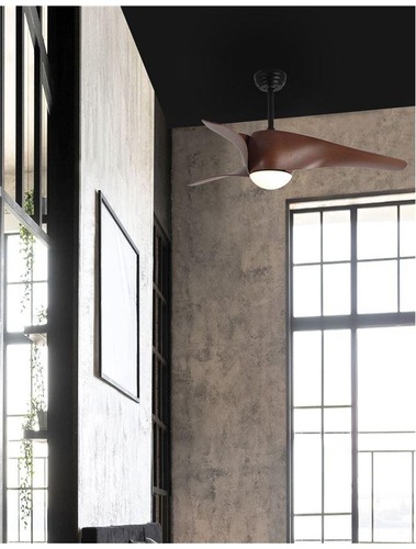 Ventilátory - NV 5267611 Stropní ventilátor se světlem BREEZE matná černá / sklo 3ABS dřevěné listy LED 18W 3000K - NOVA LUCE - foto 1