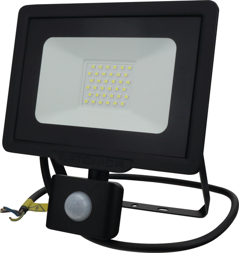 LED reflektory Optonica - LED SMD Floodlight Black City Line s kabelem PIR senzoru 70 cm - foto 1