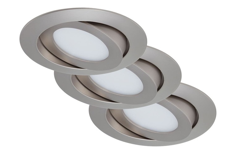 Kruhová - BRI 7283-032 3ks sada LED vestavné svítidlo, pr. 10,6 cm, 4,8 W, matný nikl - BRILONER - foto 1