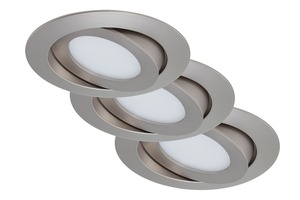 Kruhová - BRI 7283-032 3ks sada LED vestavné svítidlo, pr. 10,6 cm, 4,8 W, matný nikl - BRILONER