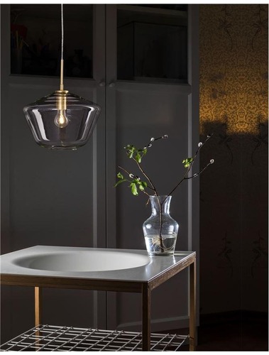 Kónická - NV 9426733 Závěsné svítidlo PRISMA čiré sklo zlatý kov E27 1x12W 230V IP20 bez žárovky - NOVA LUCE - foto 1