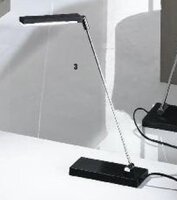 Stolní lampy pracovní - OR LA 4-1139/1 ČERN Stolní lampa 1x6W LED chrom/černá barva, výška 39 cm - ORION