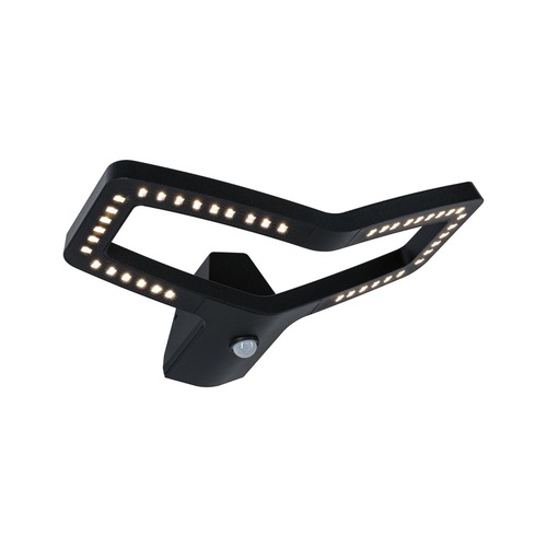 Nástěnná - P 94795 LED venkovní nástěnné svítidlo Alara pohybové čidlo IP44 hranaté 375x270mm 3000K 10W 230V antracit kov - PAULMANN - foto 1