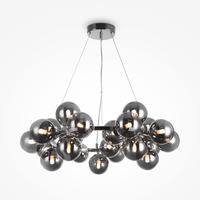 Kruhová - M MOD548PL-25CH Závěsné svítidlo Dallas 25x28W kouřové sklo chrom kov designové - MAYTONI