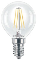 E14 - CEN INH1G-041427 LED FILAMENT MINI GLOBE ČIRÁ 4W E14 2700K 470Lm 360d 45x76mm IP20  - CENTURY