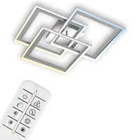 Hranatá - BRILO 3729-019 CCT LED stropní svítidlo, 56 cm, 45 W, 1500 lm, hliník-chrom - BRILO