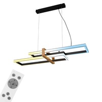 Podélná - BRI 4768015 LED závěsné svítidlo, 120 cm, časovač, 44W, 4400lm, černá/dřevo - BRILONER