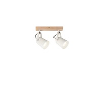 Bodová - FAN I-EDA-AP2 Nástěnné svítidlo Eda, bílá/dřevo, 2 x E14, 26,7 x 6 x 16,7 cm - FANEUROPE