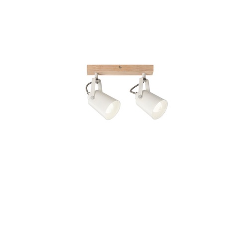 Bodová - FAN I-EDA-AP2 Nástěnné svítidlo Eda, bílá/dřevo, 2 x E14, 26,7 x 6 x 16,7 cm - FANEUROPE - foto 1