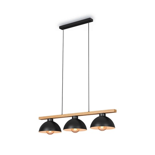 Podélná - BRILO 4046-035 Závěsné svítidlo, 98 cm, max. 40 W, černá-dřevo - BRILO - foto 1