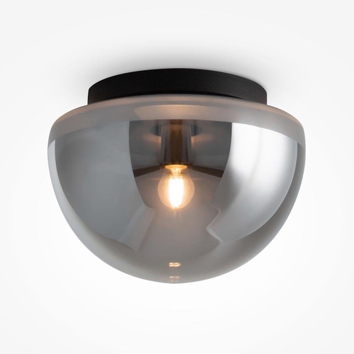 Kruhová - M MOD270CL-01B Stropní svítidlo Glassy E27 60W černá kouřové sklo kov - MAYTONI - foto 1