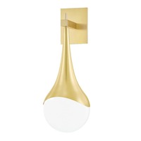 Dekorativní - HVLG H375101-AGB-CE Nástěnné svítidlo ARIANA ocel/sklo staromosaz/opál E27 1x40W - HUDSON VALLEY (Mitzi)