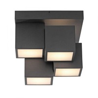 Dekorativní - LD 14114-18 TETRIS LED stropní svítidlo černé tvar kostky s přímým a nepřímým osvětlením do obývacího pokoje 3000K - JUST LIGHT