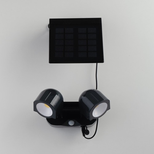 Solární - FAN LED-SHIVA-SOLAR Solární reflektor LED SHIVA antracit plast 2x1,5 W 230 lm 4000 K IP54 solar / senzor 10,95x16x7,26 cm - FANEUROPE - foto 1